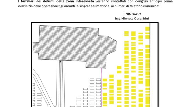 Lavori di “Sistemazione e riordino del campo Sud-Est del cimitero di Pinzolo”