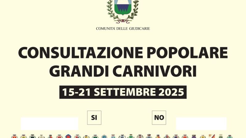 CONSULTAZIONE POPOLARE GRANDI CARNIVORI 15-21 settembre 2025