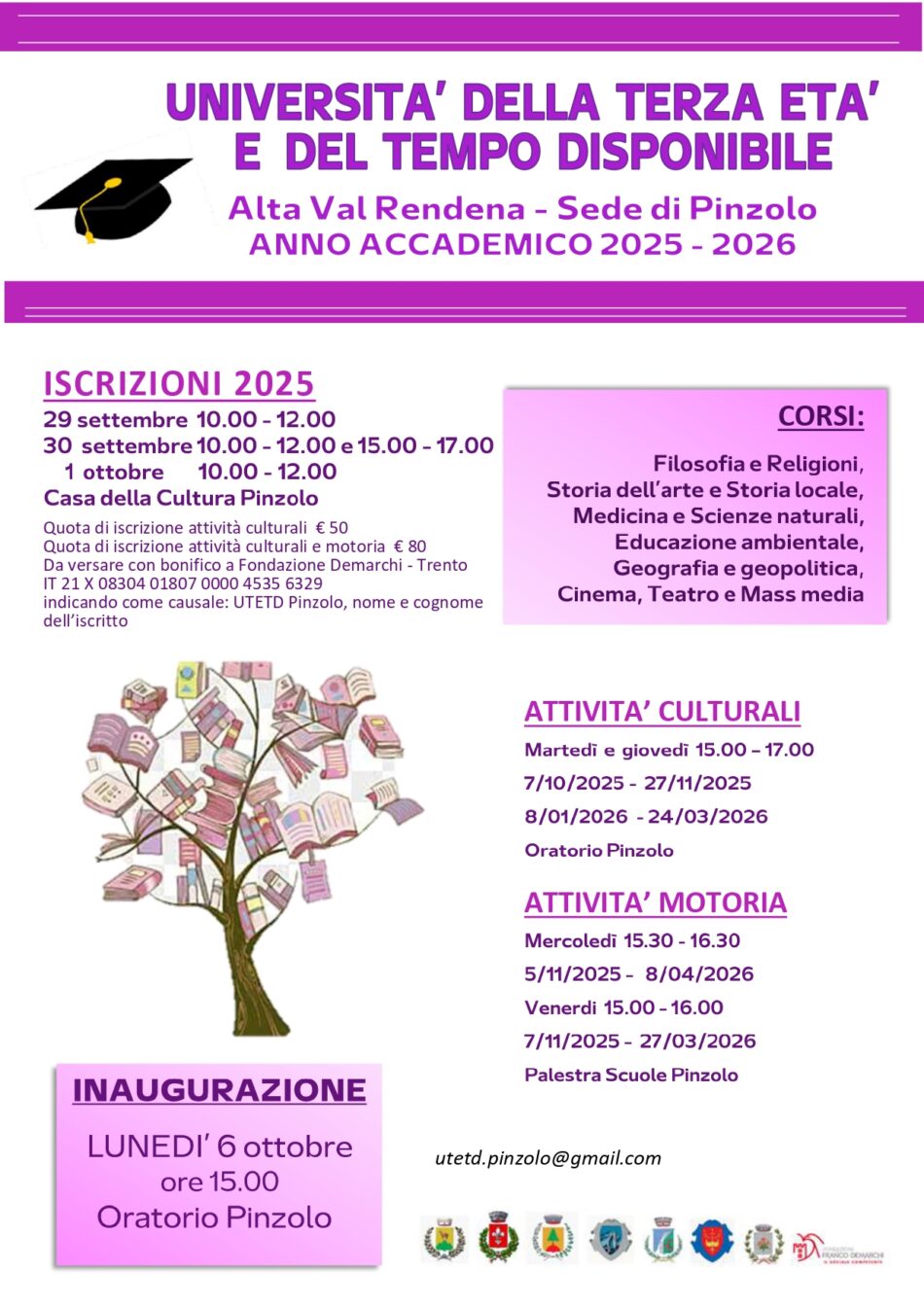 Pinzolo: Corsi Università della Terza età e del tempo disponibile