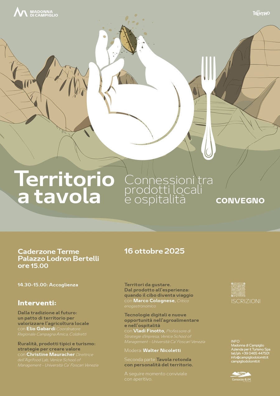Convegno “Territorio a tavola: connessioni tra prodotti locali e ospitalità” – Caderzone Terme, 16 ottobre