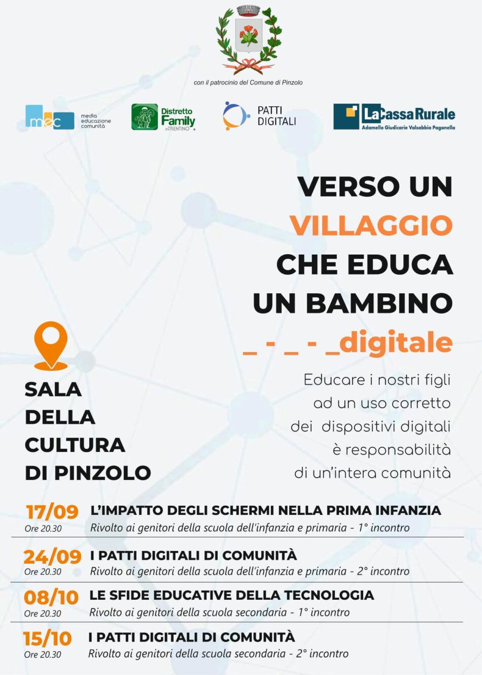 Pinzolo Sala della Cultura “Verso un villaggio che educa un bambino – digitale”