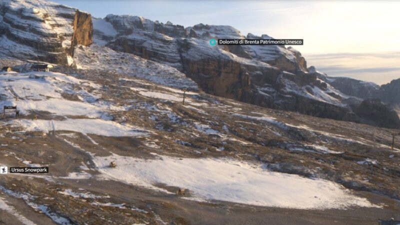 Madonna di Campiglio: primo freddo, test per i cannoni sparaneve al Grostè