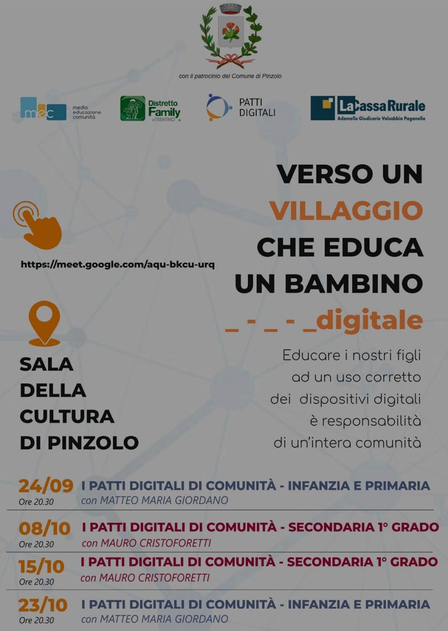 Pinzolo – Primo incontro del ciclo “Verso un villaggio che educa un bambino digitale”