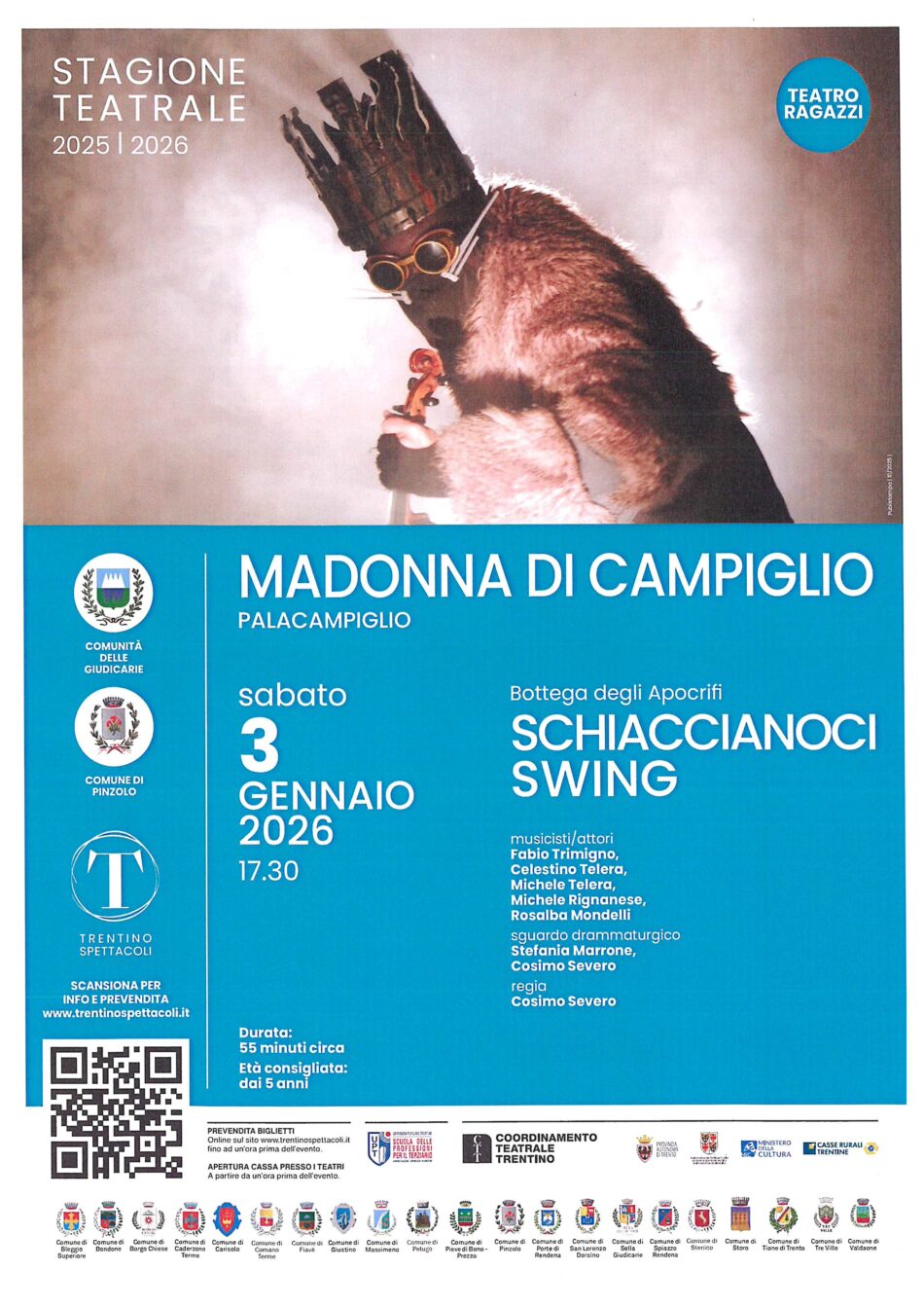 Madonna di Campiglio PalaCampiglio Sabato 3 gennaio 2026 ore 17.30 “Schiaccianoci Swing” Bottega degli Apocrifi