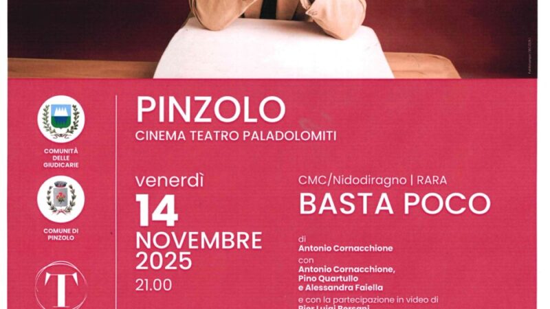 Il grande teatro al Paladolomiti: “BASTA POCO” ironia e riflessione con Cornacchione, Quartullo e Faiella