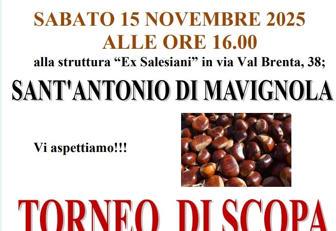 Mavignola Sabato 15 novembre “Castagnata sociale e Torneo di Briscola