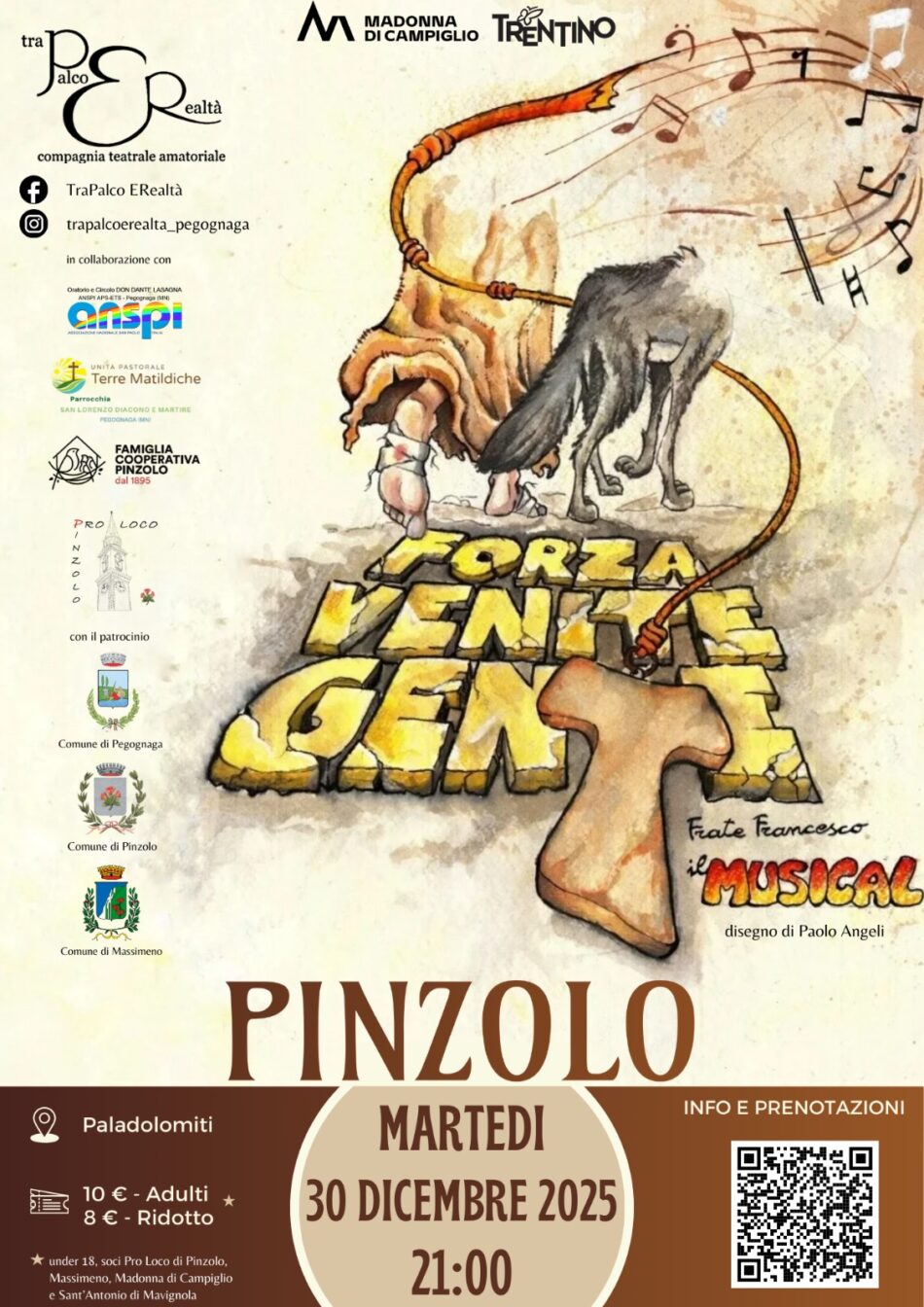 Paladolomiti 30 Dicembre – E’ iniziata la prevendita dello spettacolo musicale “Forza Venite Gente” con posto prenotato