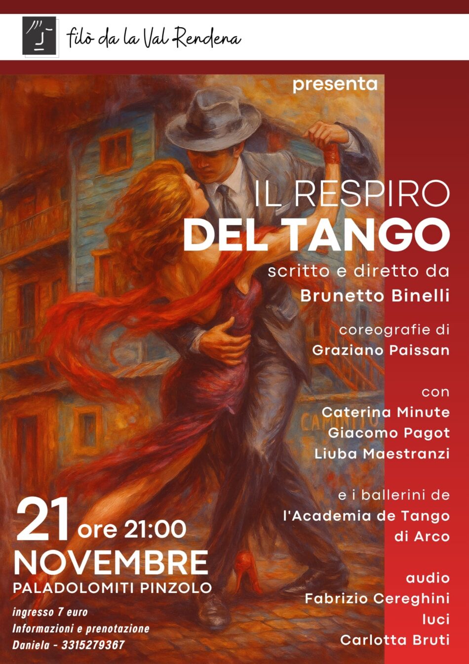 Pinzolo Venerdì 21 novembre ore 21 – Il Filò da la Val Rendena presenta “Il Respiro del Tango”