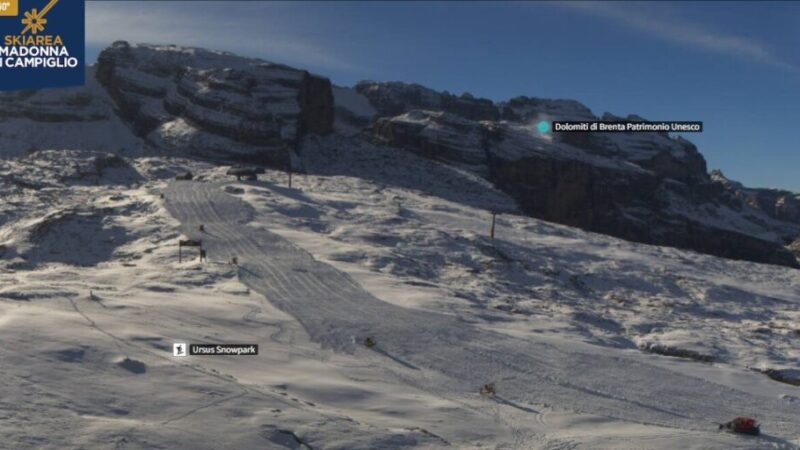Skiarea Madonna di Campiglio – Al via la preparazione della pista Graffer: battipista in azione per l’apertura anticipata della stagione