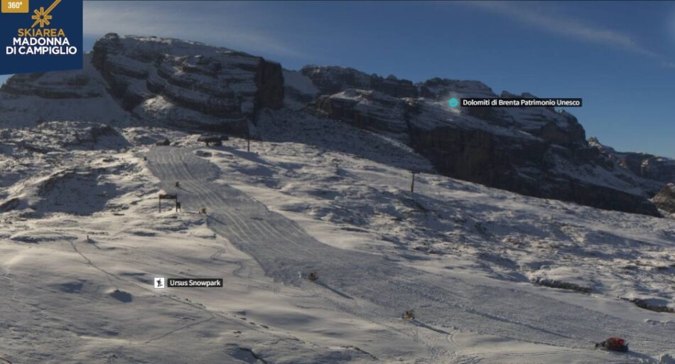 Skiarea Madonna di Campiglio – Al via la preparazione della pista Graffer: battipista in azione per l’apertura anticipata della stagione