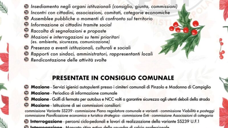 Cari Cittadini e Gentili Ospiti di Pinzolo