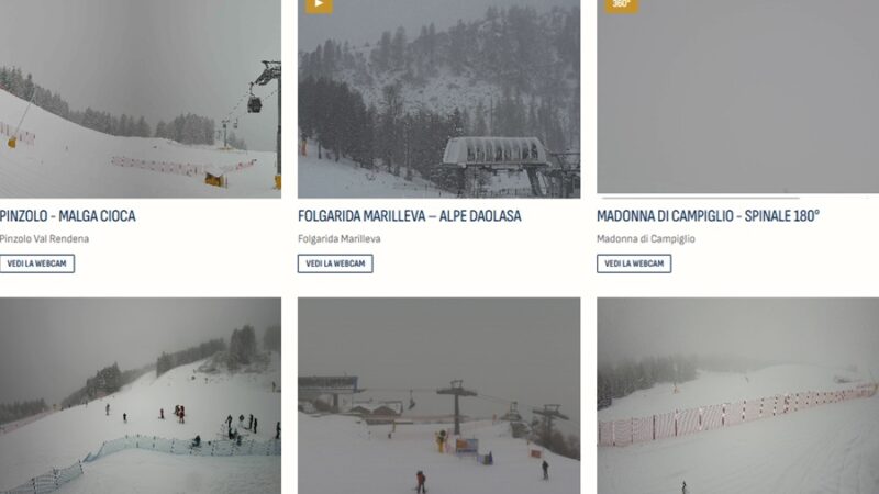 Nevicata di Natale sulla Skiarea di Madonna di Campiglio: già caduti fino a 15 cm di neve fresca