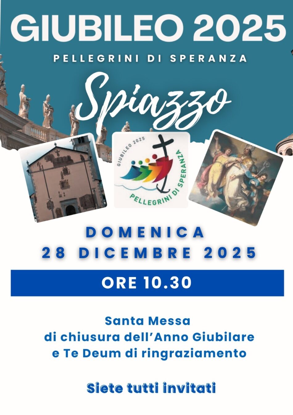 Spiazzo Domenica 28 dicembre ore 10.30 “Giubileo 2025 – Pellegrini di speranza”
