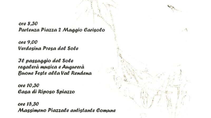 Domenica 21 dicembre “I Carisoi i va par sul”