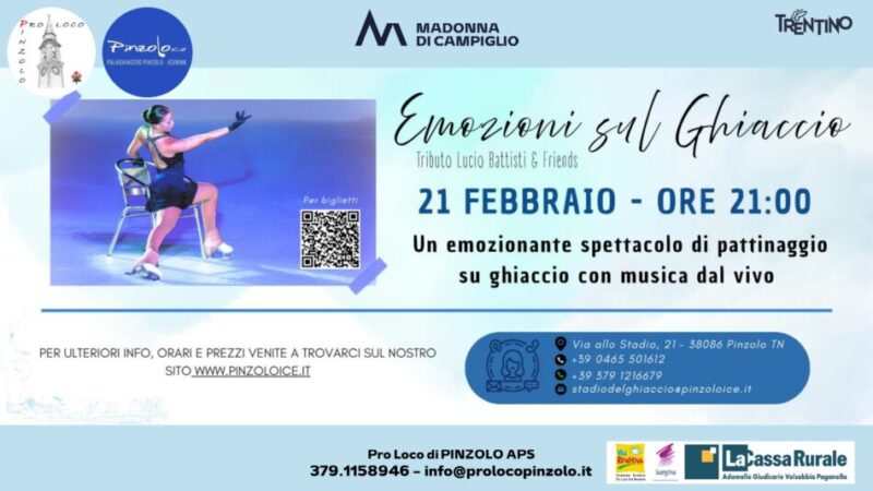 Pinzolo Sabato 21 febbraio ore 21 “Emozioni sul ghiaccio”