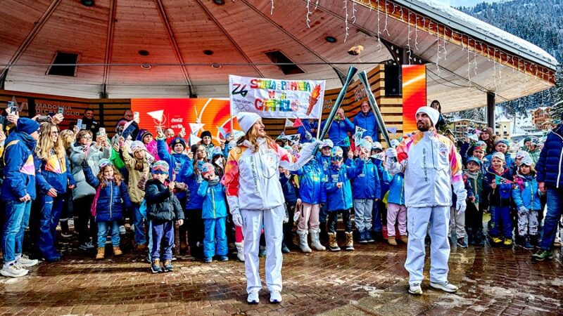 Il viaggio della fiamma Olimpica  ha fatto tappa a Madonna di Campiglio