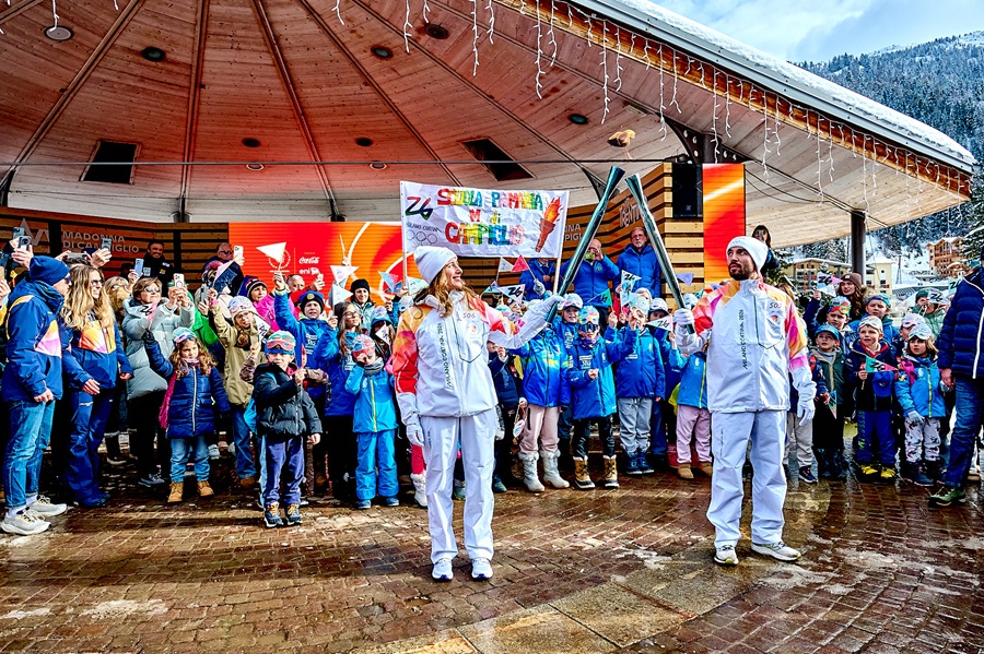 Il viaggio della fiamma Olimpica  ha fatto tappa a Madonna di Campiglio