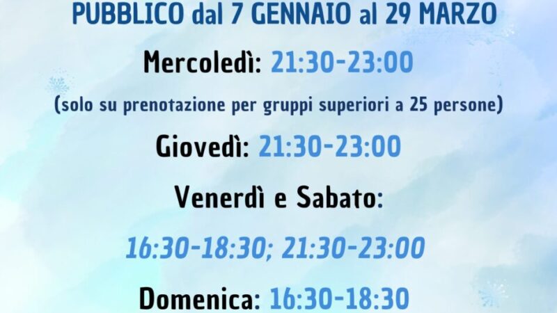 Stadio del Ghiaccio di Pinzolo – Orari invernali