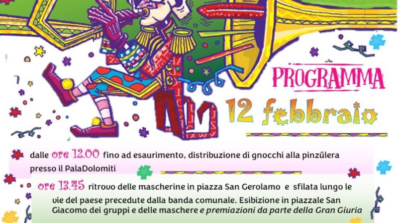 ZOBIA MATA 2026 – Ecco il programma del Carnevale di Pinzolo