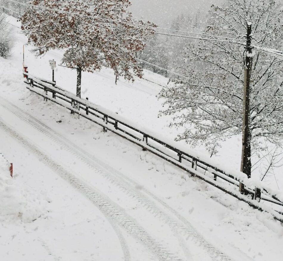 Pinzolo: dalle ore 19 sta nevicando anche in paese