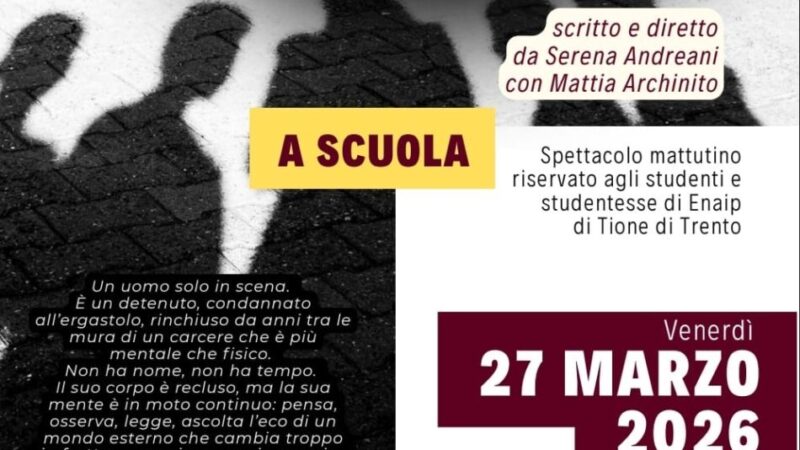  “Attraverso la mia ombra” – Spettacolo teatrale a Tione di Trento
