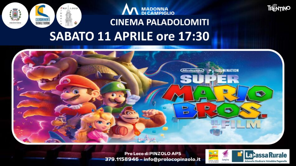 Cinema a Pinzolo: Sabato 11 aprile ore 17.30 “Super Mario Galaxy”
