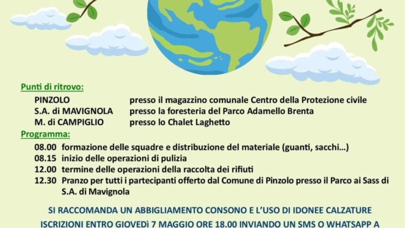 Comune di Pinzolo, Mavignola e Madonna di Campiglio – 9 maggio “Giornata ecologica”