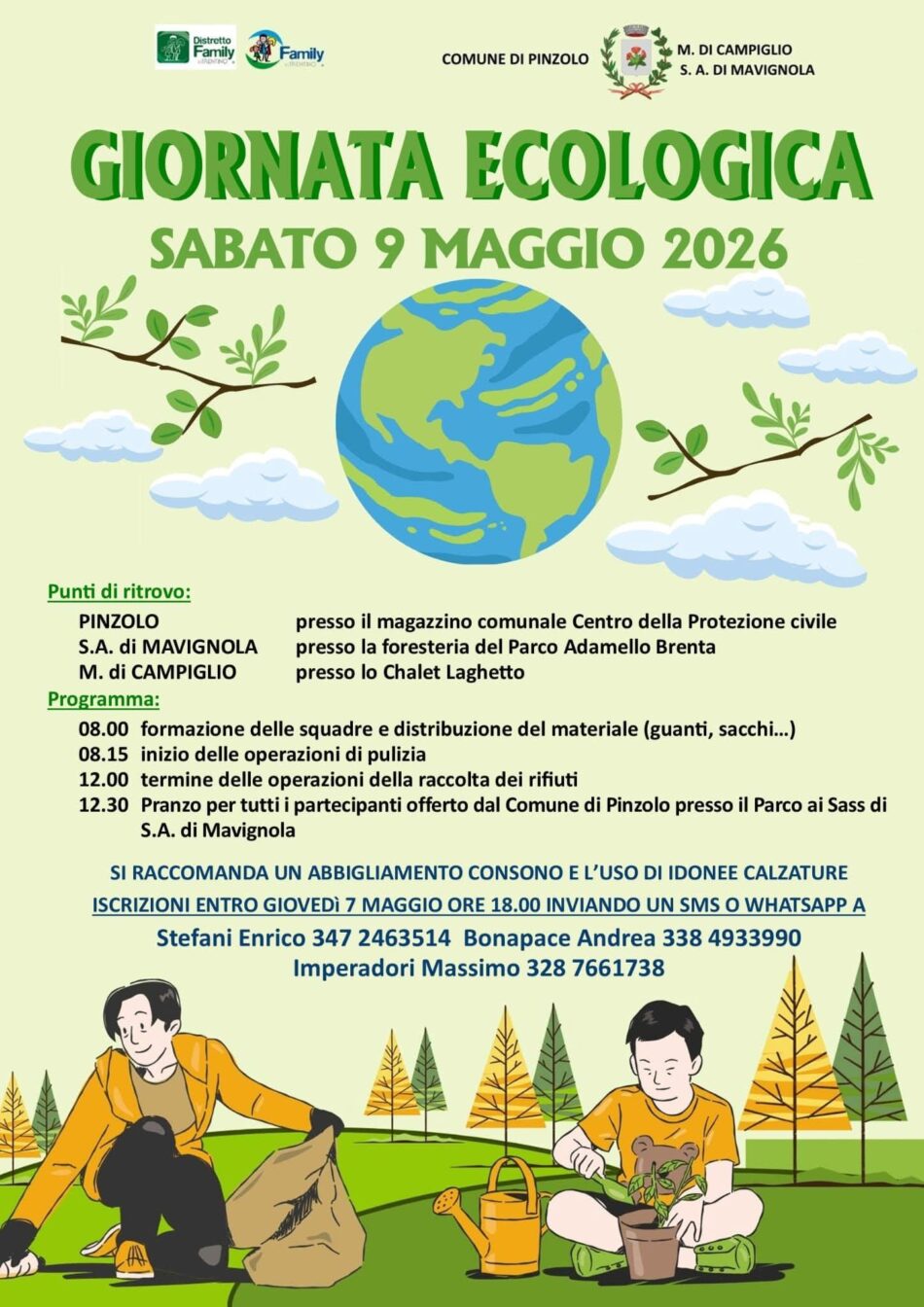 Comune di Pinzolo, Mavignola e Madonna di Campiglio – 9 maggio “Giornata ecologica”