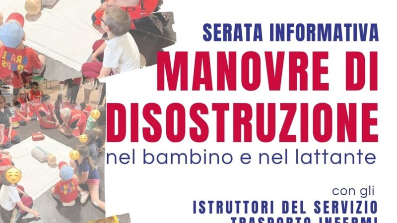 Pinzolo Venerdì 5 giugno ore 20: Serata informativa “Manovre di disostruzione nel bambino e nel lattante”