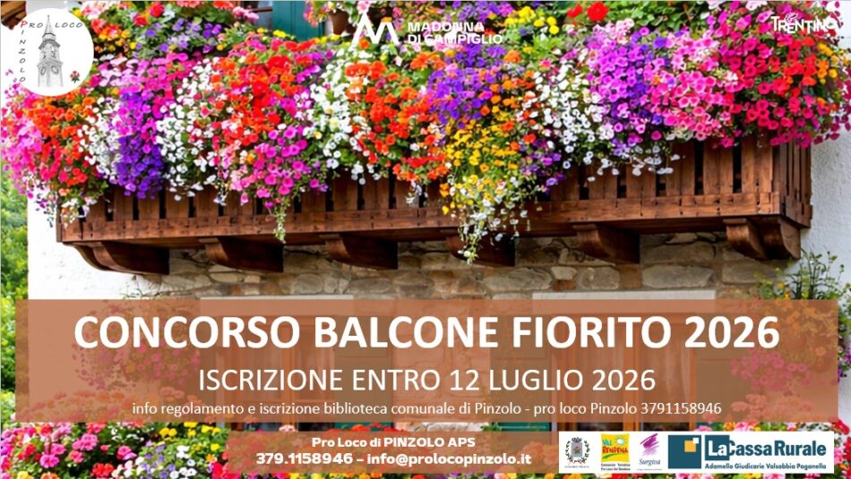 Pinzolo: quest’estate torna il Concorso “Balcone fiorito”