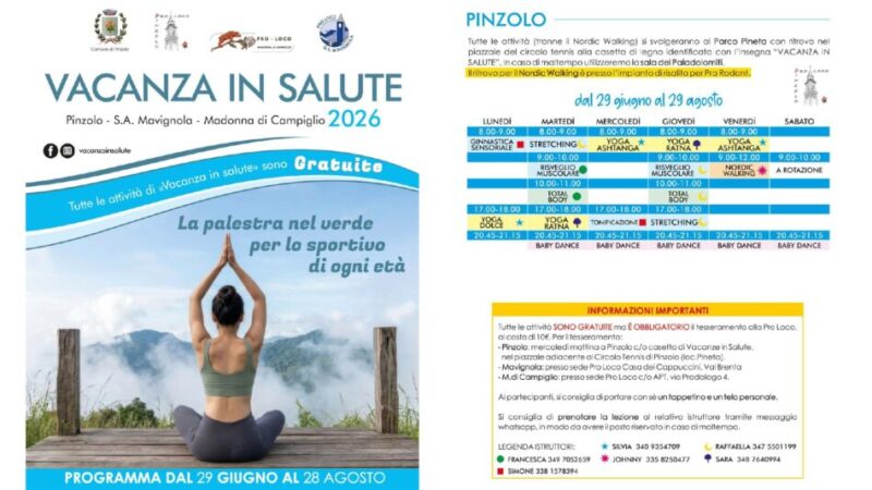 Pinzolo – Estate 2026: “Vacanze in salute”