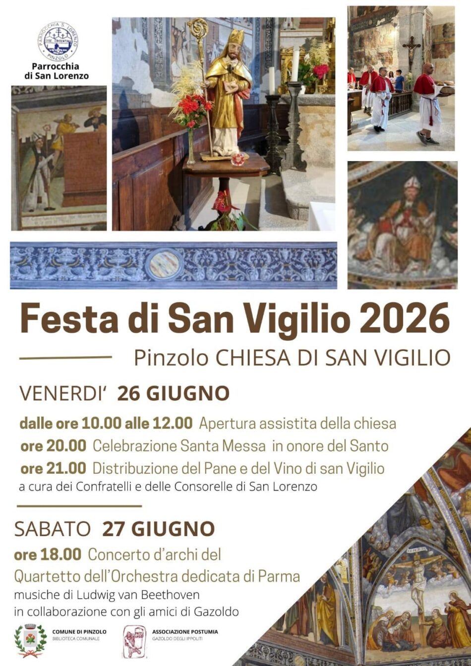 Pinzolo – Festa di San Viglio 2026 – Venerdì 26 e Sabato 27 giugno 2026