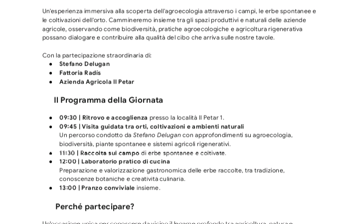 Agroecologia nel piatto