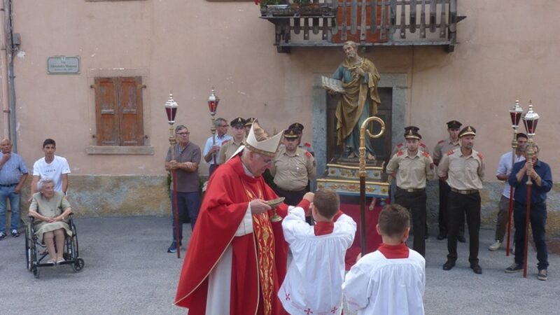 Benedizione della statua di S. Pietro a Giustino