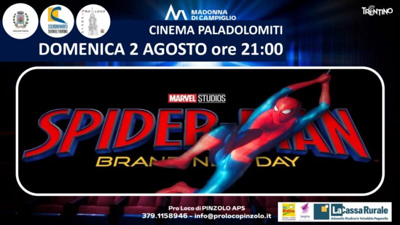 Cinema a Pinzolo: Domenica 2 agosto ore 21 “SPIDER-MAN Brand New Day”