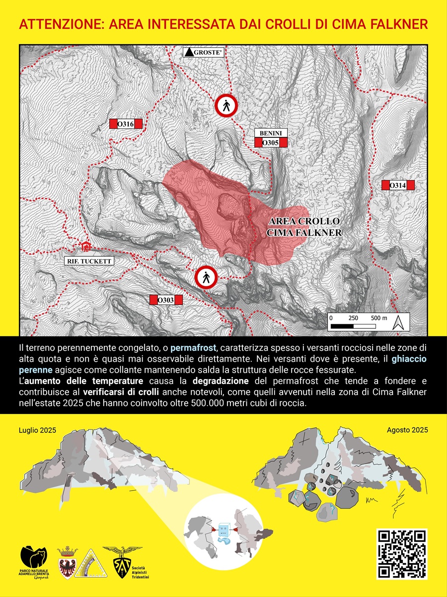 Conferma della chiusura del sentiero SAT O305 – Via ferrata delle Bocchette “Alfredo e Rodolfo Benini” per la stagione 2026