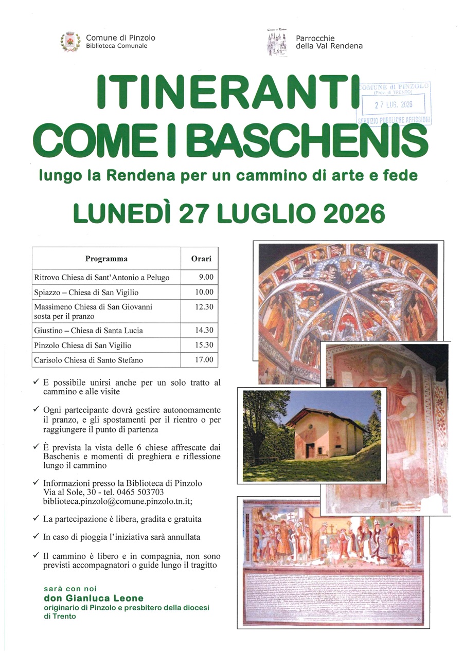 ITINERANTI come i Baschenis Lunedì 27 luglio
