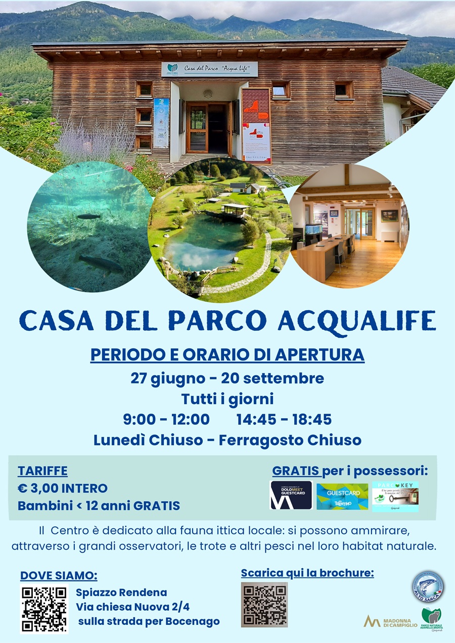 La Casa del Parco Acqua Life di Spiazzo è tornata pienamente operativa e aperta al pubblico