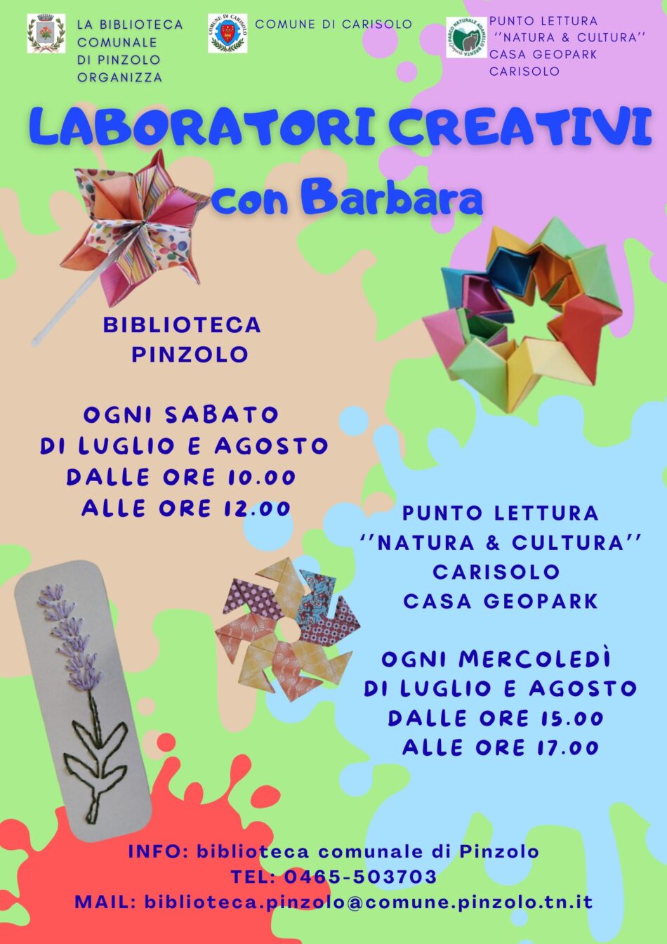 Biblioteca di Pinzolo – Carisolo “Laboratori creativi con Barbara”