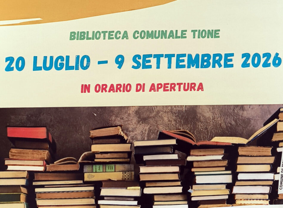 TIONE – alla Biblioteca Comunale torna il Mercatino del Libro Usato