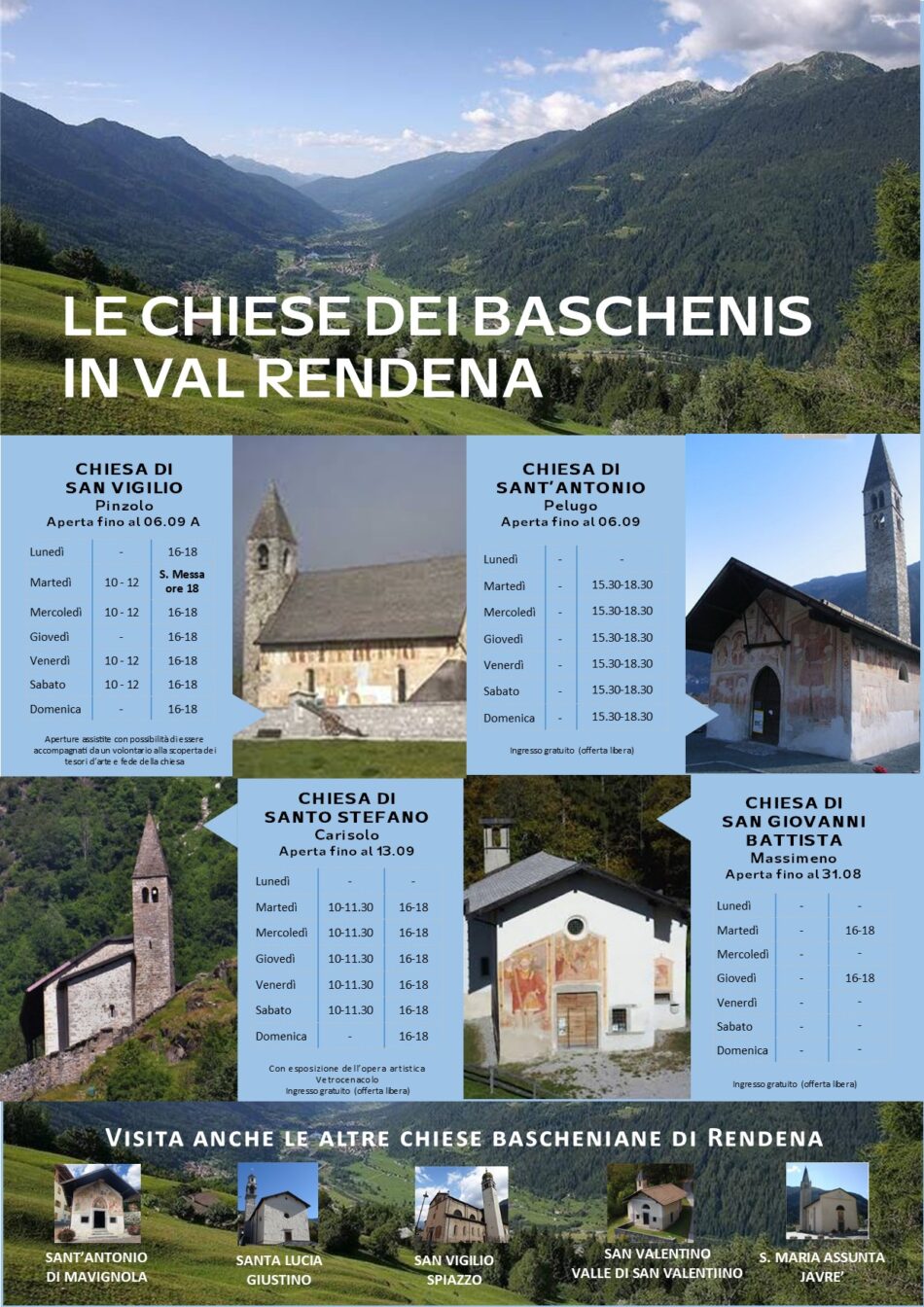 Estate 2026: Orari delle chiese dei Baschenis in Val Rendena
