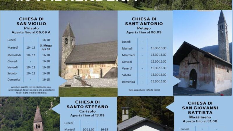 Estate 2026: Orari delle chiese dei Baschenis in Val Rendena