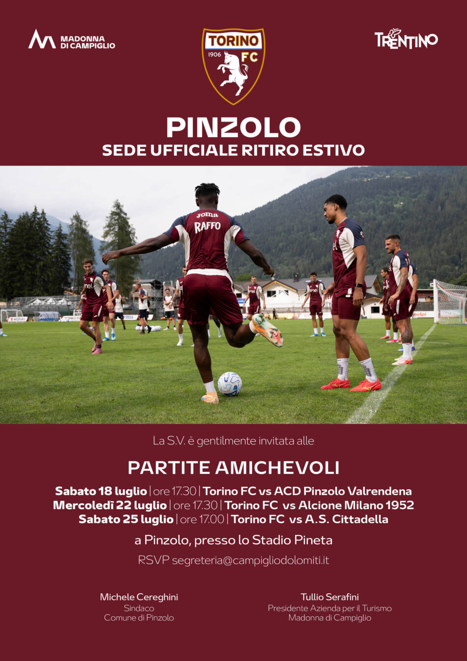 Ritiro Torino FC a Pinzolo: Partite amichevoli