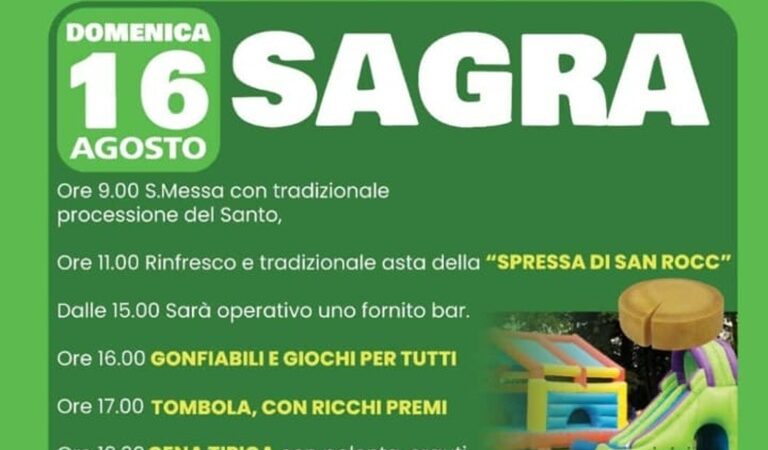 Massimeno Domenica 16 agosto SAGRA DI SAN ROCCO