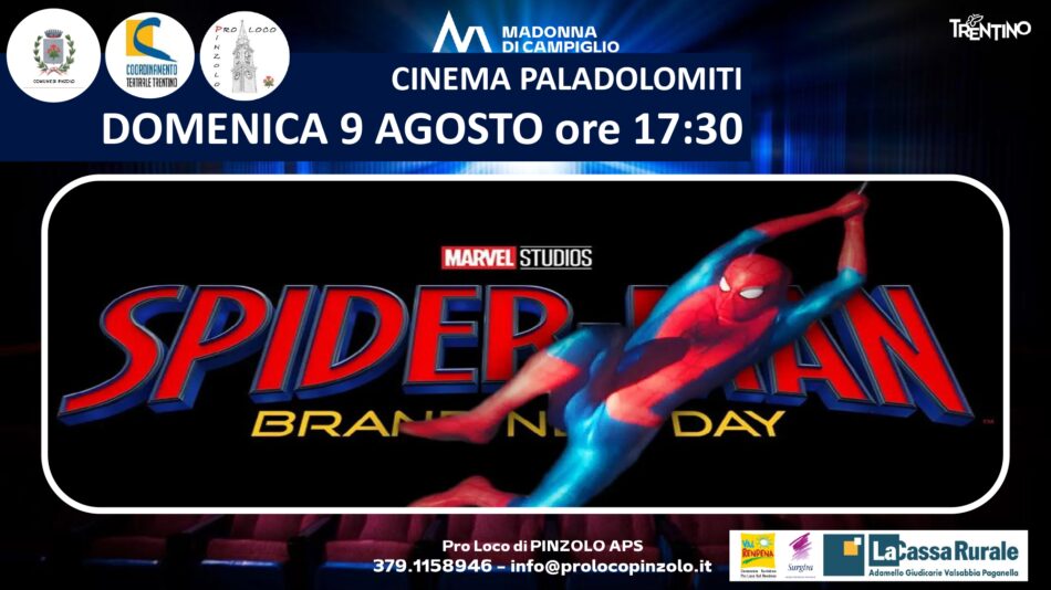 Cinema a Pinzolo: Domenica 9 agosto ore 17.30 “Spider-Man: Brand New Day”