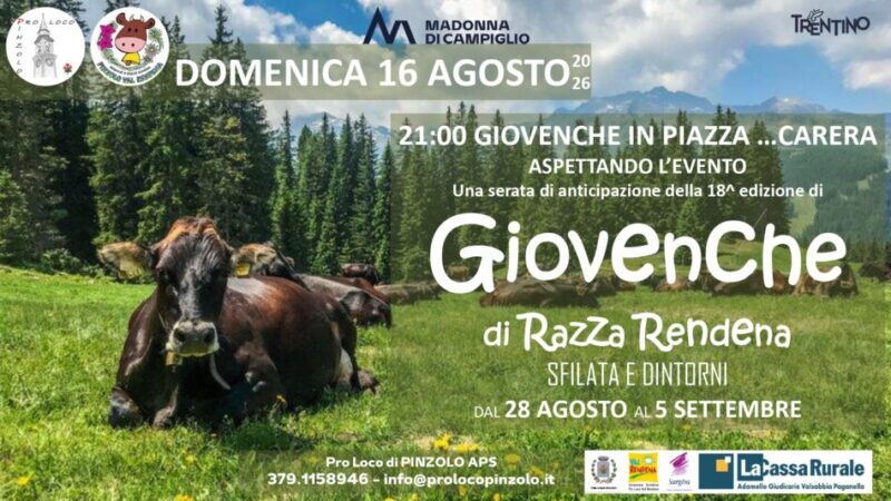 Pinzolo Domenica ore 21 Presentazione della manifestazione “Giovenche di razza Rendena” con la Filò da la val Rendena