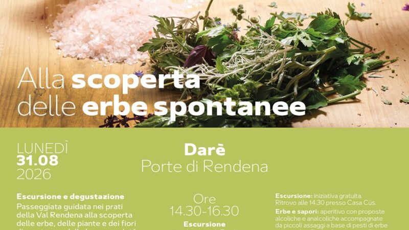 Giovenche di razza Rendena – Darè Lunedì 31 agosto “Alla scoperta delle erbe spontanee”