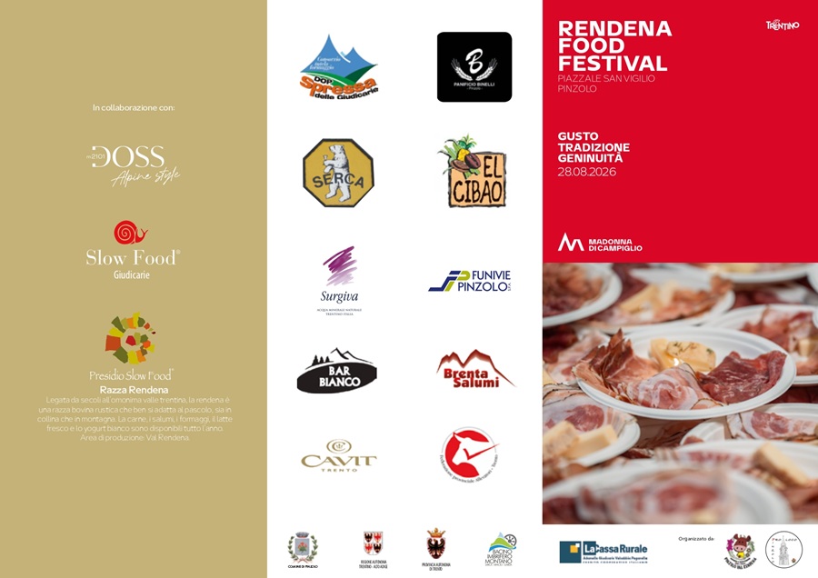 Pinzolo Venerdì 28 agosto “RENDENA FOOD FESTIVAL”: è iniziata la prevendita