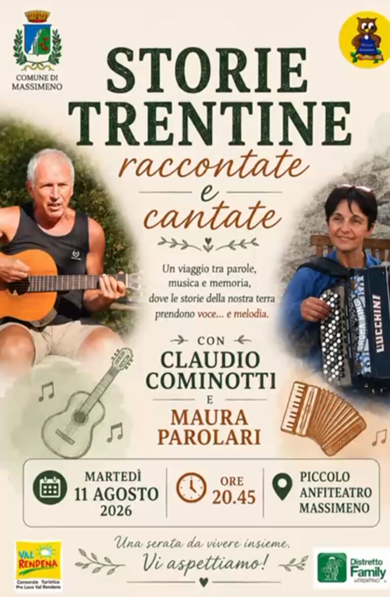 Massimeno Martedì 11 agosto ore 20.45 “Storie trentine raccontate e cantate”