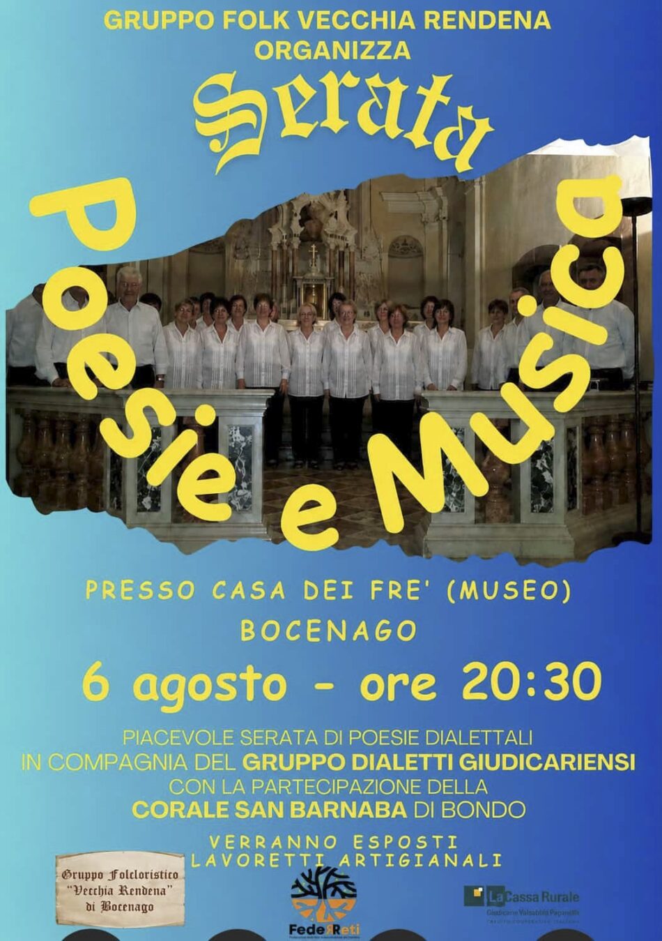 Bocenago Giovedì 6 agosto “Serata Poesia e musica”